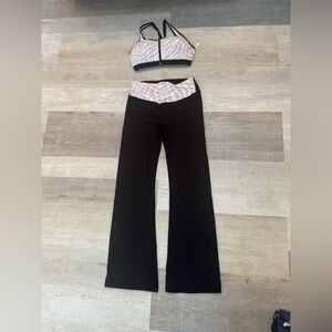 Victoria's Secret Black Flare Yoga Pants with matching sports bra